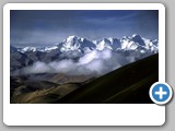 High Himalaya on pass towards Everest